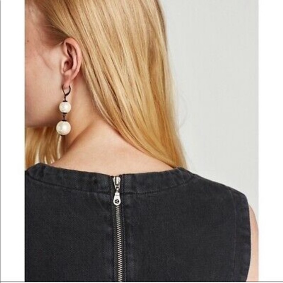 Zara Denim Mini Dress in Washed Black - Picture 5 of 9